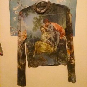 Current Mood Da Vinci's Demons Printed Mesh Top